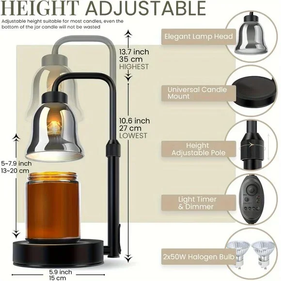 Candle Warming Lamp with timer - Picture 2 of 7